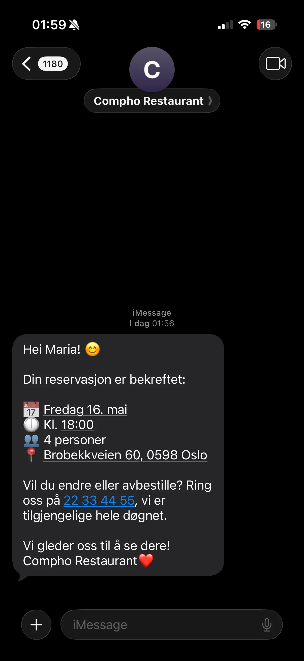 Bookingbekreftelse